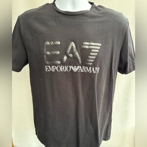 Emporio Armani Black EA7 Logo Short Sleeve Tee